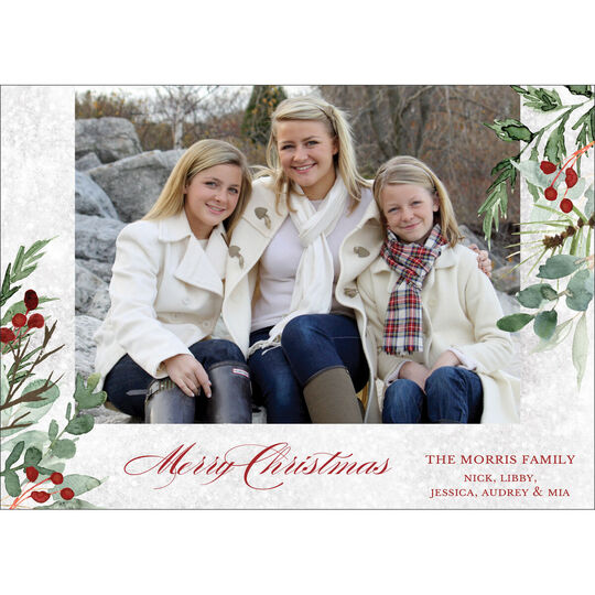 Winter Mist Flat Holiday Photo Cards